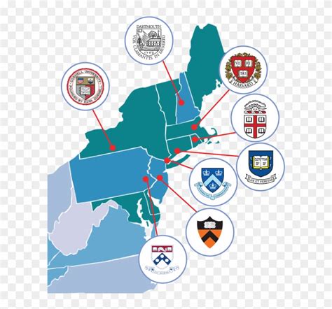 Map of Ivy League Schools